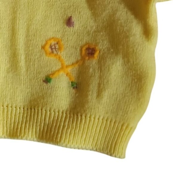 Vintage Soft Spun Baby Sweater 9 Months Yellow & Orange Striped Knit Japan 1960s - Picture 2 of 5